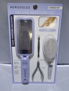 AEROSOLES Lavender Deluxe Pedicure Set - 5 Piece Grooming Kit